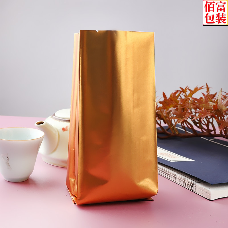 Tea Leaf Packaging Bag Matte Gold Accordion Bag Vacuum-Proof Aluminum Foil Bag Food Standing Bag Wholesale