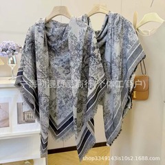江疏影同款仿羊绒围巾女秋冬氛围感保暖双面围脖高级感两用大披肩