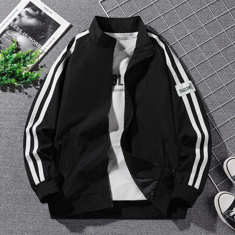 Herrenoberbekleidung Frühling und Herbst 2024 neuer Trend Workwear Jacke Stehkragen lässiges Herrenoberteil_voghion.com