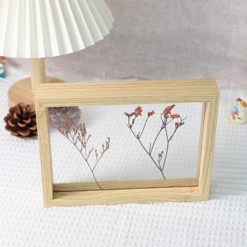 Wooden Creative Plant Specimen Frame Hollow Three-Dimensional Picture Frame Display Stand Double-Sided Viewable Mounting Frame Wholesale Wooden