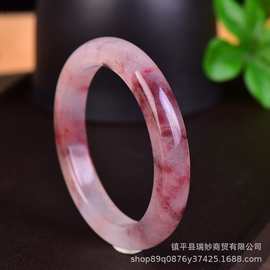 玉手镯金丝玉紫罗兰冰透玉镯子礼物送女友送老婆美人圆条汉服配饰