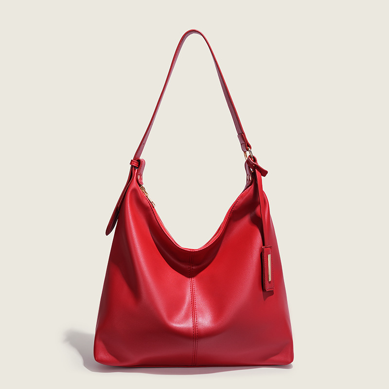 Red capacious bag for bride one shoulder