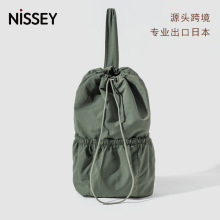 包邮新款单肩包日系高级休闲包 简约抽绳斜挎包ins时尚大容量背包