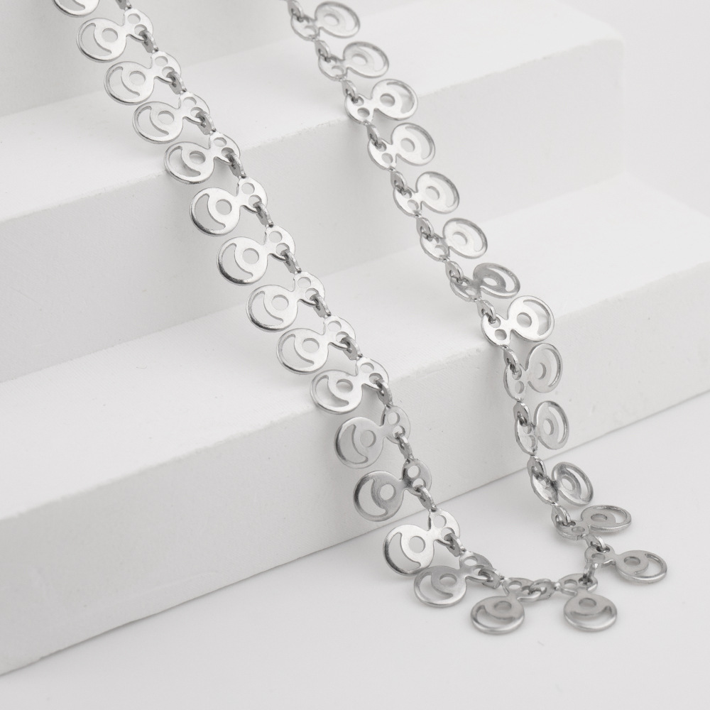 Titanium Steel Hollow Geometric Necklace Korean Style Simple_voghion.com