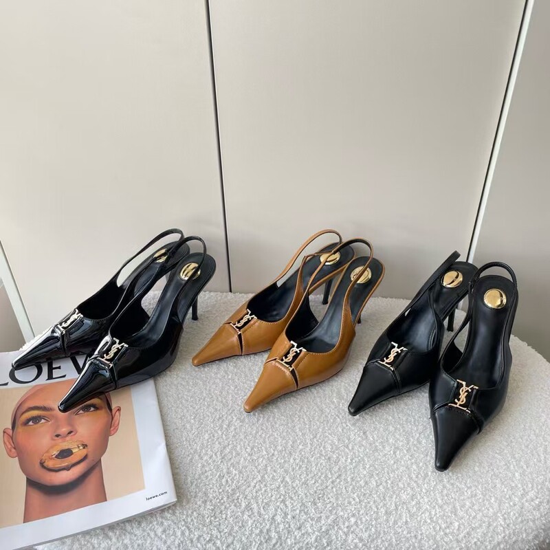 Yangshulin 2025 Spring Stiletto Metal Buckle Patent Leather Fashion Sandals Feminine Versatile Work Clothing Ys High Heels