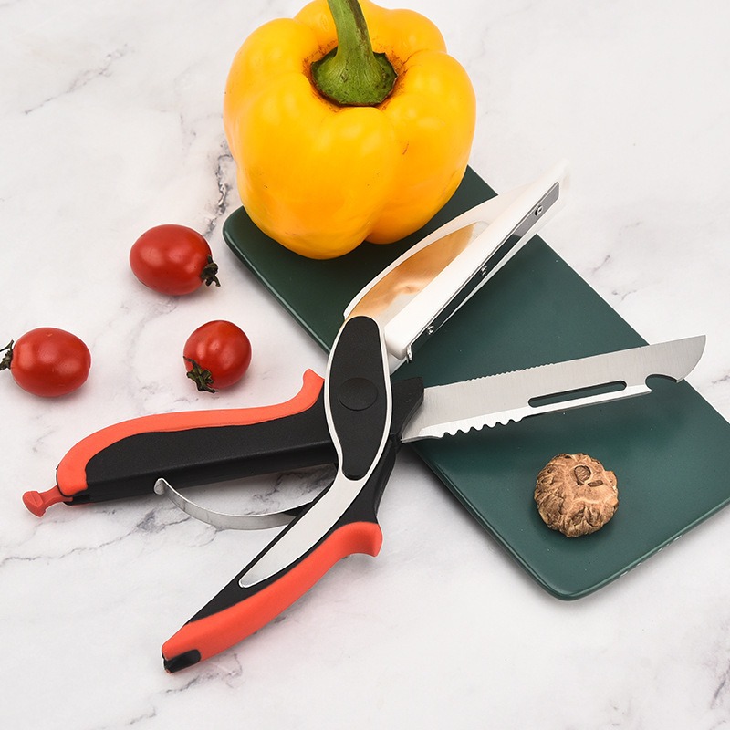 tijeras de verduras transfronterizas auto-resorte tijeras de cocina multipropósito tijeras de hueso de pollo tijeras de alimentos suplementarios actualización tijeras inteligentes