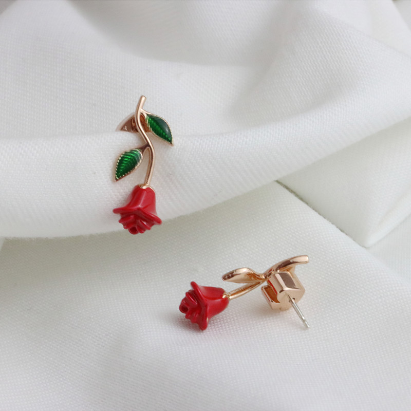 1 Pair Elegant Sweet Rose Copper Ear Studs display picture 7