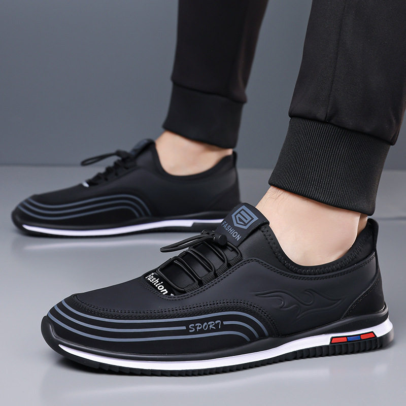 Giày nam sneaker lười thoáng khí đế mềm phong cách công sở — màu nâu, đen