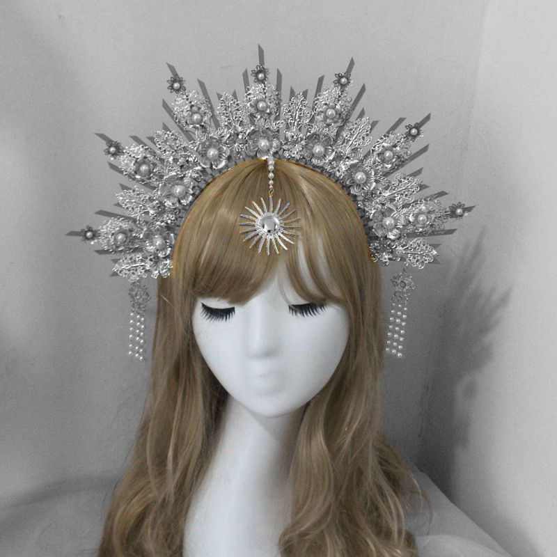 Lolita halo Ángel diadema paquete material hecho a mano Iglesia Sol corona exagerada foto tocado Accesorios
