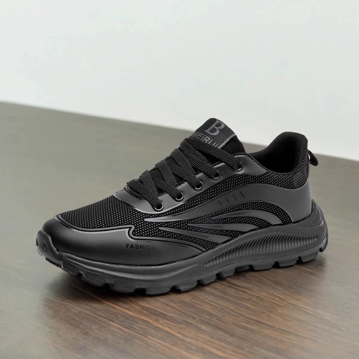 Парные кроссовки осень новая мода универсальная мужская обувь черная мягкая подошва легкая спортивная обувь водонепроницаемая кожа