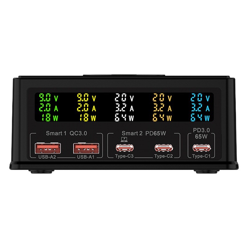 USB multi-Puerto cargador de teléfono móvil pantalla inteligente voltaje corriente PD20W carga rápida para Apple Huawei cabeza de carga