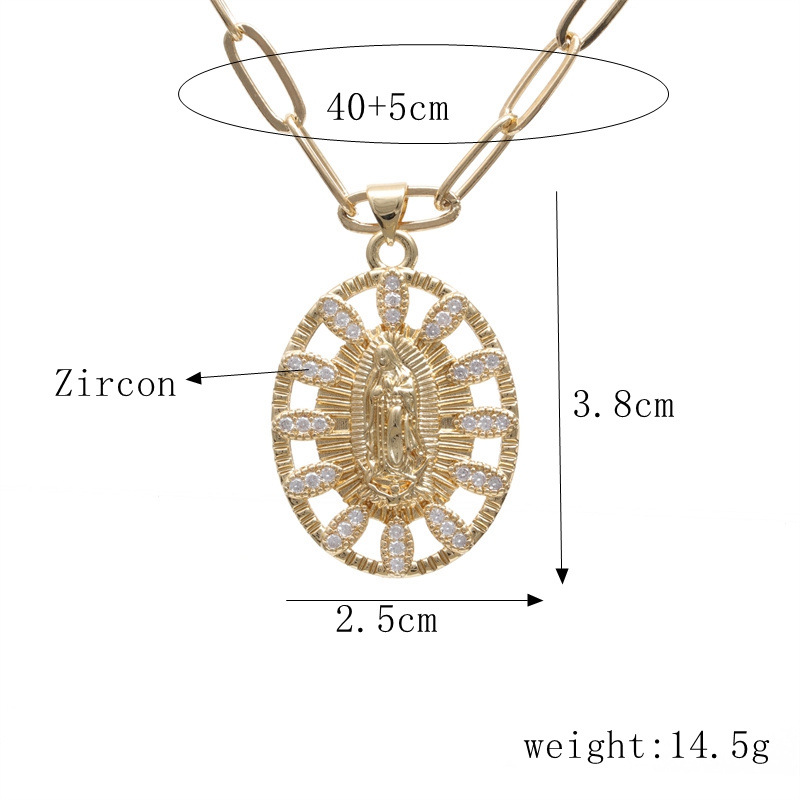 Fashion Cross Letter Square Copper Necklace Inlay Zircon Copper Necklaces