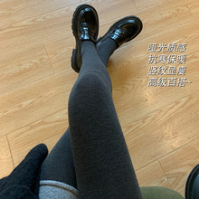 连裤袜竖条纹打底袜深灰色春秋季加厚保暖提臀羊脂袜一件代发批发