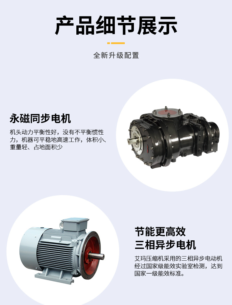 Low pressure Screw Air Compressor 3/4/5kg textile industry special efficient air compressor mute industry