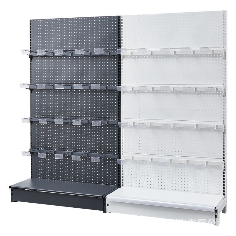 .带挂钩款超市货架双面单面靠墙展示架