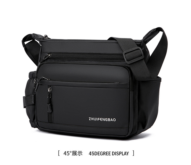 Cross-border men's single-shoulder bag, multi-layer large-capacity crossbody bag, fashionable and lightweight motorcycle bag, travel water-resistant small backpack undefined