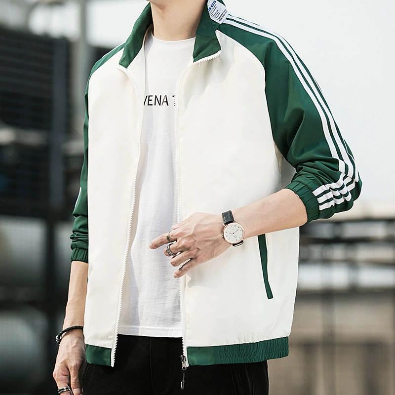 Мужская повседневная куртка весна и осень новая корейская версия с воротником свободного топа молодежная дикая спортивная куртка большого размера