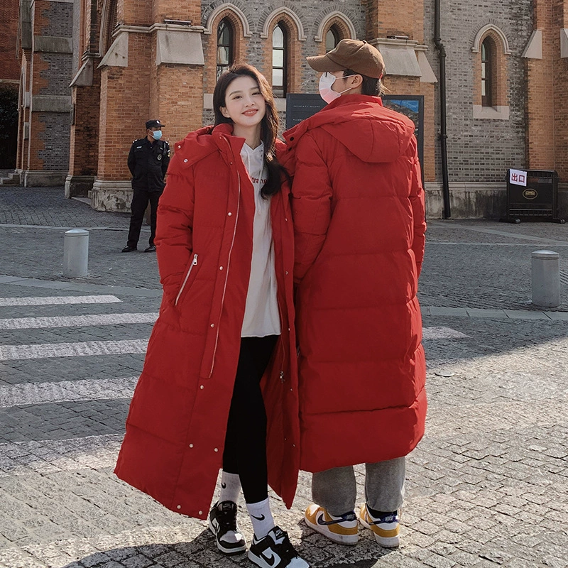 Пуховик выше колена средней длины с хлопковой подкладкой, женская новая зимняя теплая куртка с хлопковой подкладкой, Корейская версия толстого пальто, модная Внешняя торговля