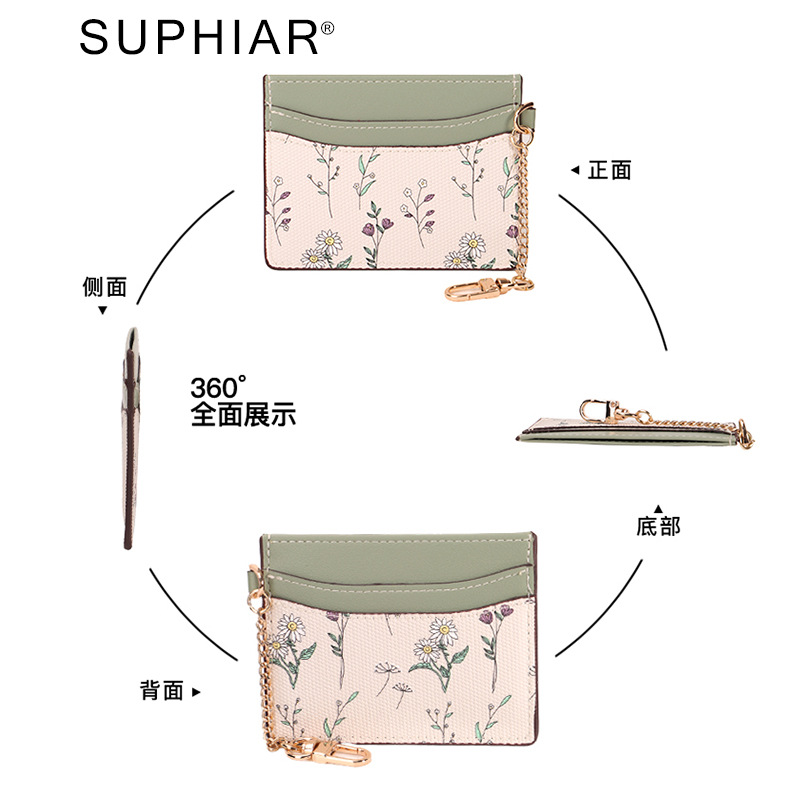 Nuevo producto Macron color flor simple pequeño bolso de tarjeta ins femenino transfronterizo ultrafino bolso colgante bolso de tarjeta superior femenino