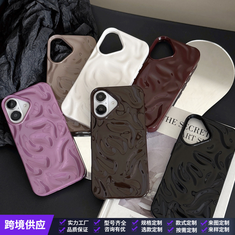 Niche Ins Design Stereo Pattern Suitable for Iphone16Promax Apple 15 Mobile Phone Case 14/13 Silicone Case Niche Ins Design Stereo Pattern Suitable for Iphone16Promax Apple 15 Mobile Phone Case 14/13 Silicone Case