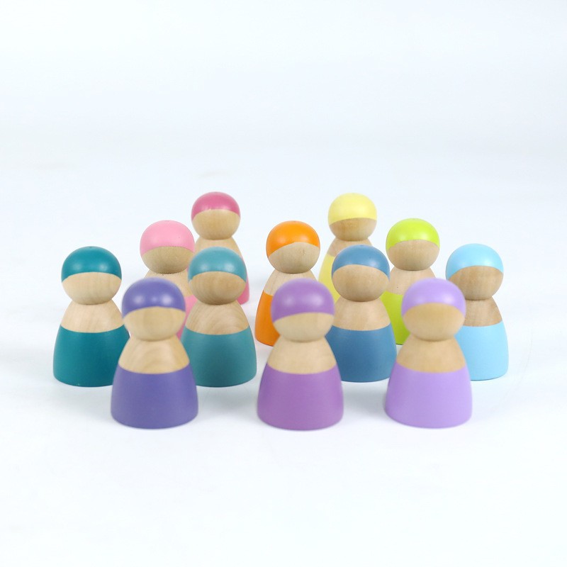 Rainbow villano bloques de construcción desarrollo intelectual infantil 1-6 años jardín de infantes madera arco iris bloques de construcción ensamblados juguetes educativos