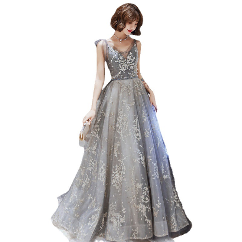 Vestido de Noche Largo 2026 para Banquete, Vestido de Noche Sexy con Tirantes, Estilo Anfitriona, Vestido Elegante con Cuello en V para Mujer