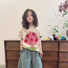 童装夏新款洋气韩版百搭宽松酷短袖印花上衣女宝宝时尚百搭短袖恤