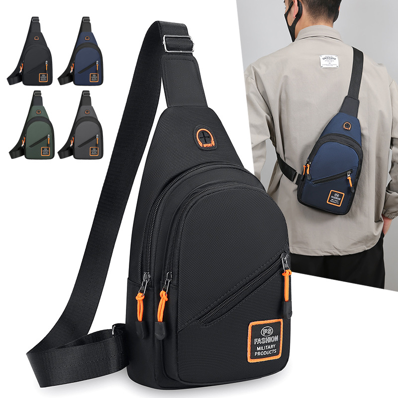 Bolso de pecho para hombres, bolso de hombro de viaje deportivo casual, simple estilo coreano para hombres, bolso de pecho ligero, mochila pequeña.