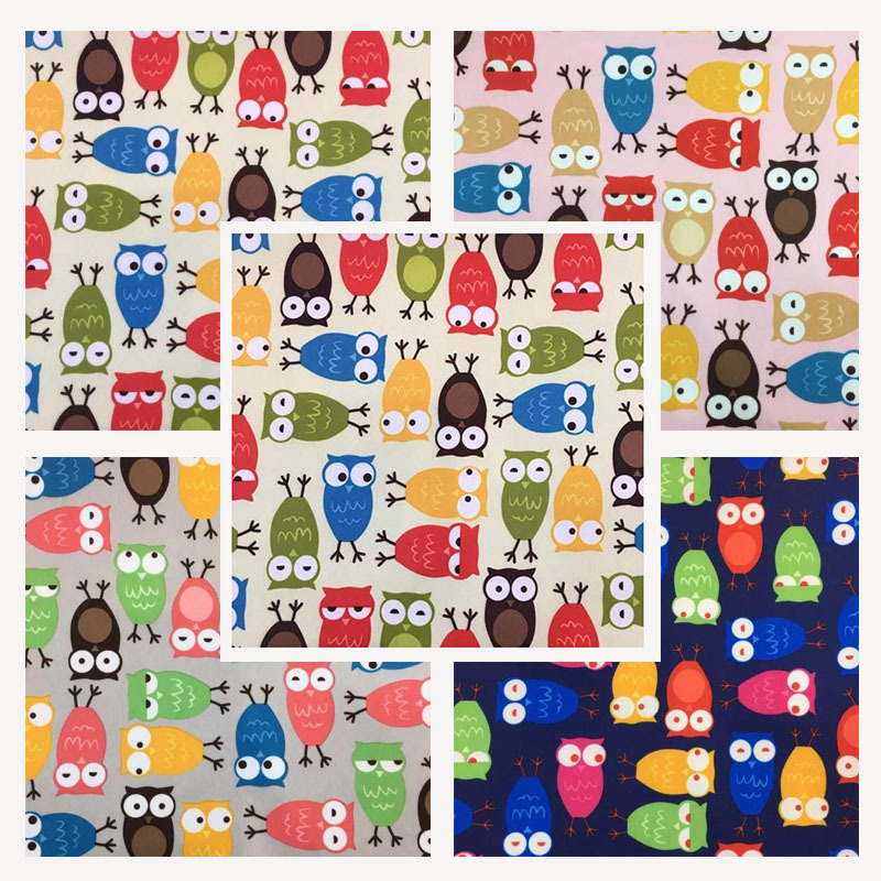 380T防水复合布韩版猫头鹰印花妈咪母婴包化妆洗漱包牛津面料厂家