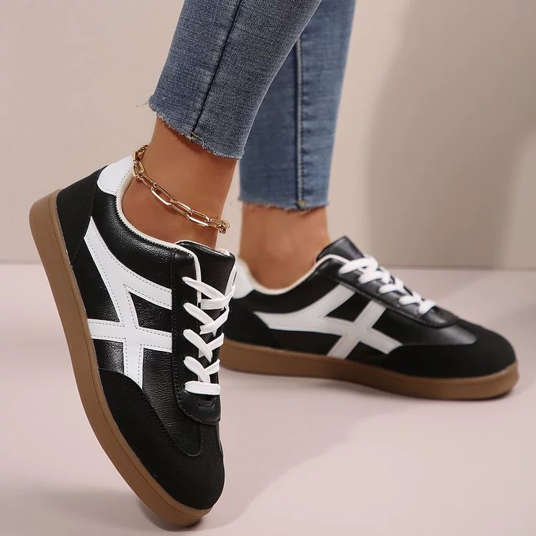 Черном белая крупногабаритная обувь для трансграничной торговли, ретро повседневный универсальный модный спортивный кроссовок, круглый носок, походная обувь