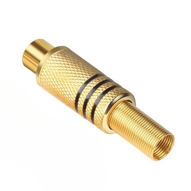 メーカー供給金属金メッキ RCA ロータス プラグ溶接タイプ RCA ビデオ AV メスヘッド高品質