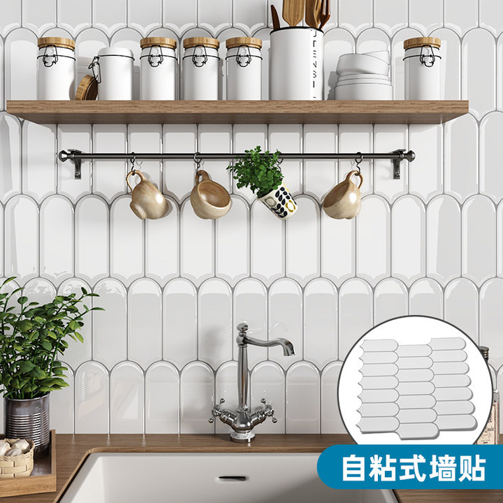 Creativo ladrillo blanco autoadhesivo 3D pegatinas de pared epoxi impermeable aceite decoración de interiores papel tapiz ventas directas de fábrica