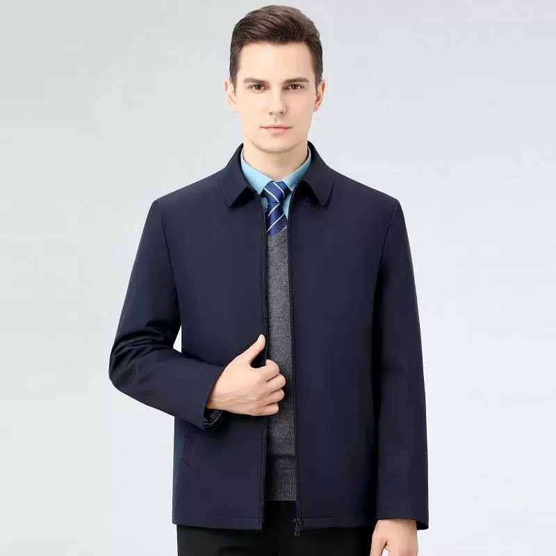 Demi-season down jacket, detachable liner, for middle age