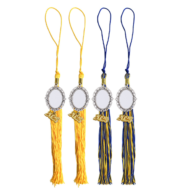 Europa y los Estados Unidos 2025 temporada de graduación sombrero de licenciatura colgantes de bordas en blanco de transferencia de calor DIY colgantes de metal