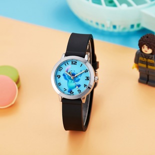 Children's Watch Primary School Student Digital Stitch Quartz Blue Ordinary Pointer Watch