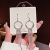 Silver needle, zirconium, fashionable earrings with tassels, silver 925 sample, light luxury style, wholesale