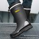 Rain Boots Men's Mid-barrel Waterproof Shoes Non-slip Rain Boots Thickened Water Boots Outdoor Fishing Wading Shoes Wear-resistant Rubber Shoes