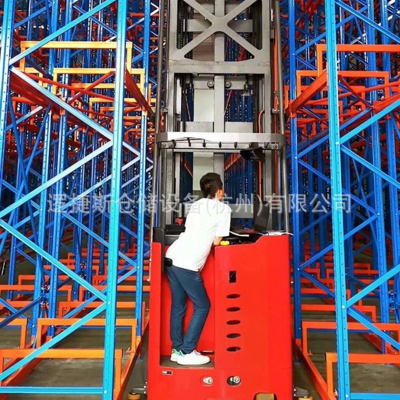 三向叉车站驾式窄通道液压升降堆高车托盘三向高位叉车半自动
