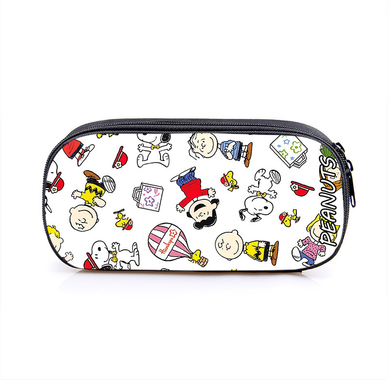 Nuevo Snoopy transfronterizo bolsas de lápiz de gran capacidad creativas caja de papelería de dibujos animados de alto valor de la cara caja de lápiz para estudiantes de primaria