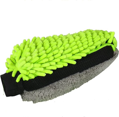 Paint Surface, Waterproof Chenille Coral Scrubber, Car cleaning tools - neon-green-waterproof