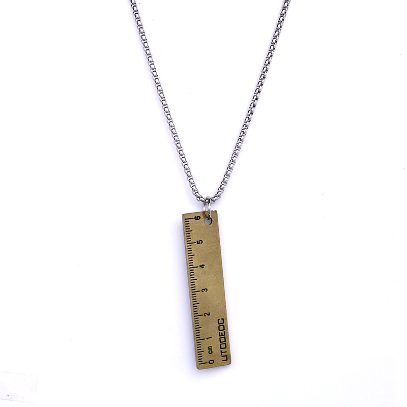 Nouveau mini visage souriant, pendentif compact, règle, collier, accessoires créatifs pour hommes, chaîne de pull pour femme_voghion.com