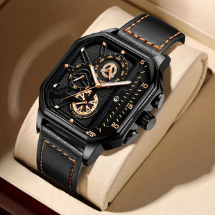 B 10909 Square Dial Mens Quartz Watch Set ���α��P��ʿʯӢ��