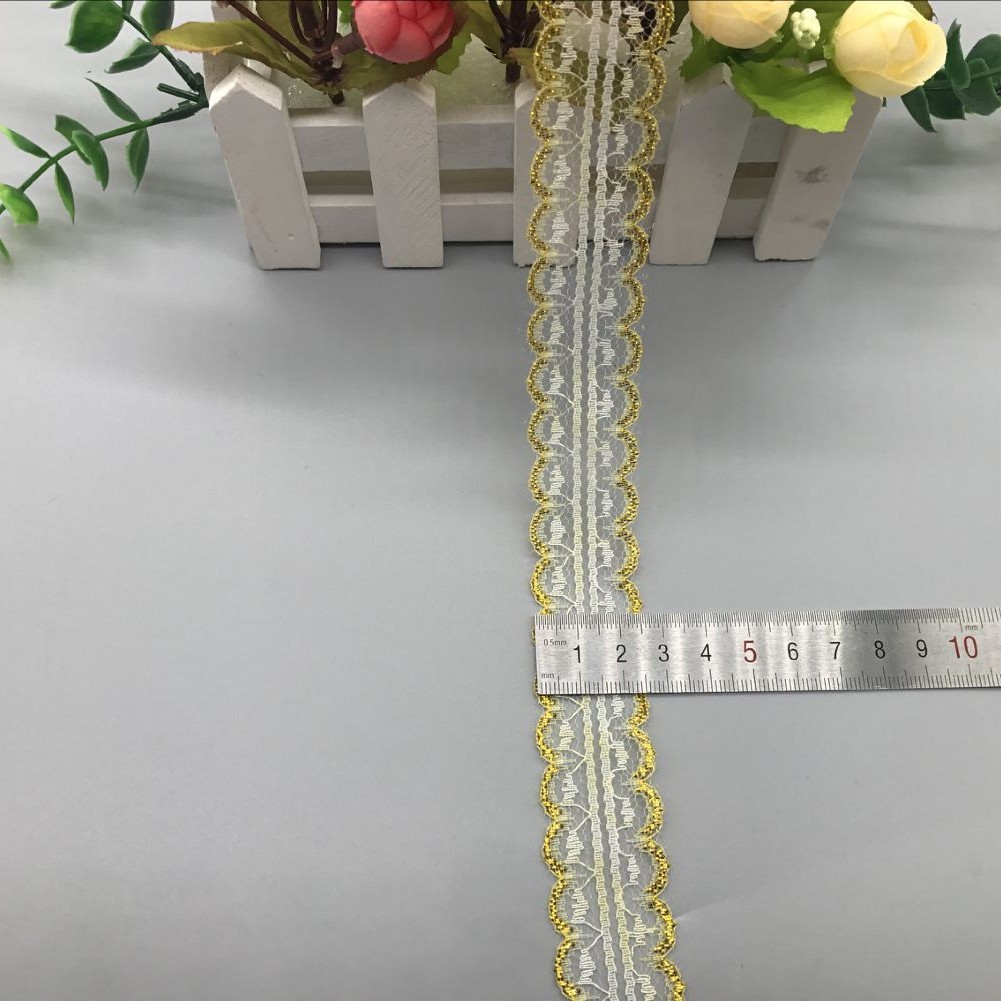 福建蕾丝花边花边服装辅料现货供应123金#  宽度2.5CM