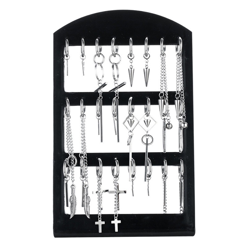 Cross-Border Stainless Steel Earrings, Pendants, Simple Earrings, Unisex European and American Ear Clips, Circle Earrings, Wholesale from Manufacturers