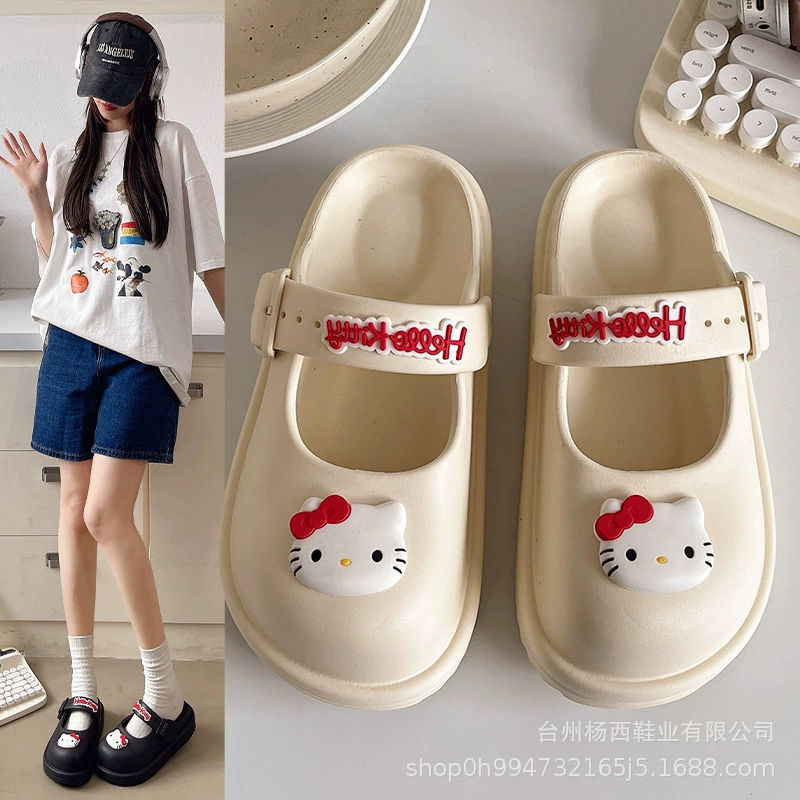 Мультяшный милый KTcat Баотоу противоскользящие тапочки женский навесной и летом 2025