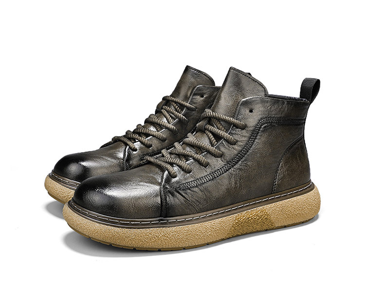 Visoki Martin škornji za jesen 2024, novi trendi, usnjeni, vodoodporni in odporni na obrabo, modni moški delovni škornji_voghion.com