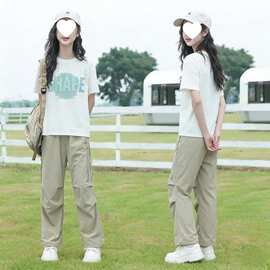女童夏装宽松运动套装儿童夏季休闲百搭上衣中大童时髦童装两件套