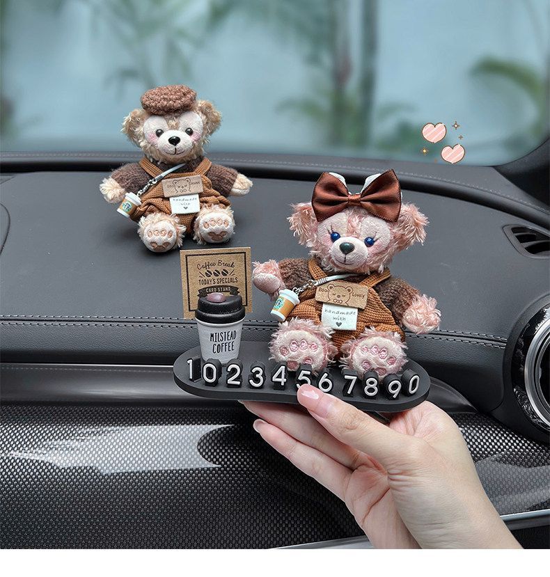 Shirley Rose Car Number Plate, Car Parking Sign, Temporary Moving Vehicle Phone Number Plate, Car Decoration, Cute and Sophisticated for Women