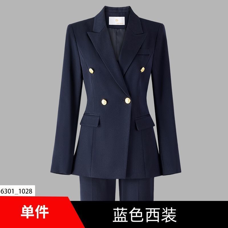 西装套装女职业正装大学生公考面试工作服气质高级感黑色西服外套|undefined