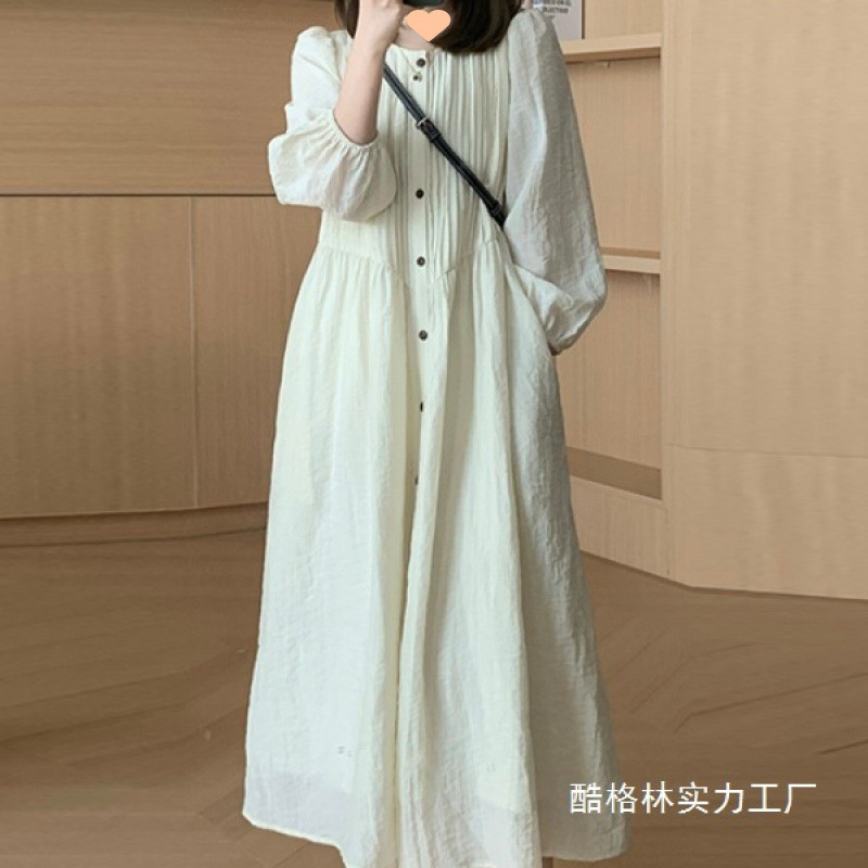 Maternity Dress Autumn New Style Slim Long-Sleeved Shirt Dress Women's French Loose Temperament Spring and Autumn Style
